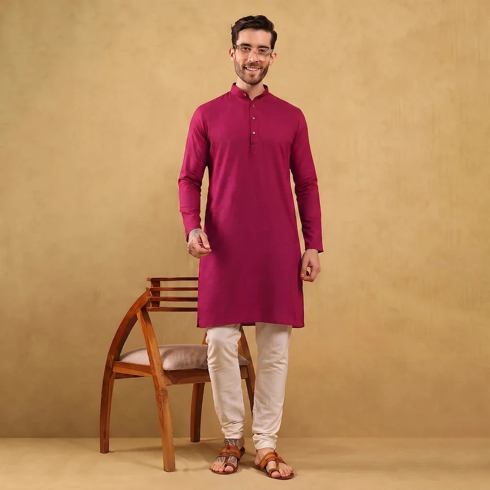 Khadi Men's Cotton Long Kurta