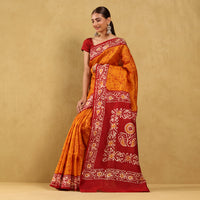 Khadi Printed Saree (All over) Batik Fancy Design