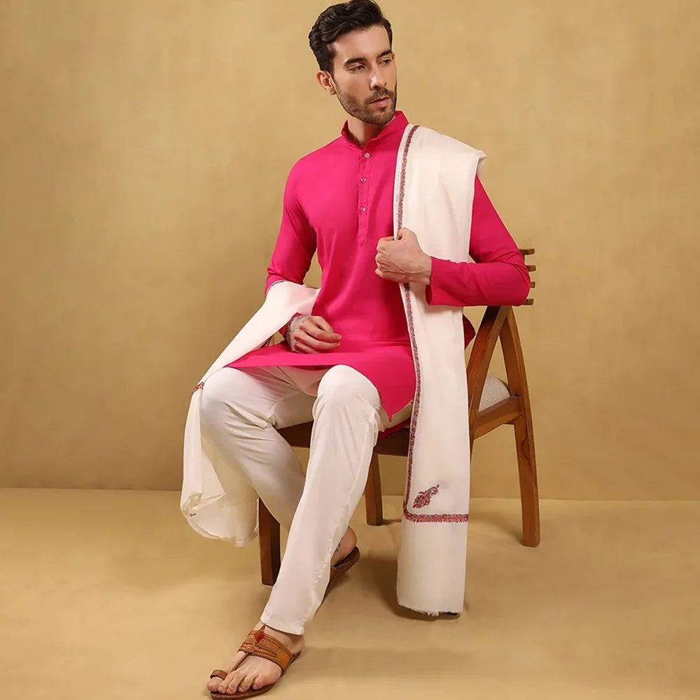 Khadi Semi-Pashmina Shawl (Embroidered)