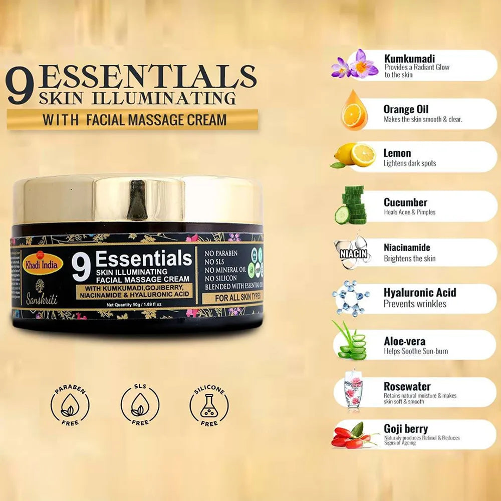 9 Essentials Skin Illuminating Facial Massage Cream