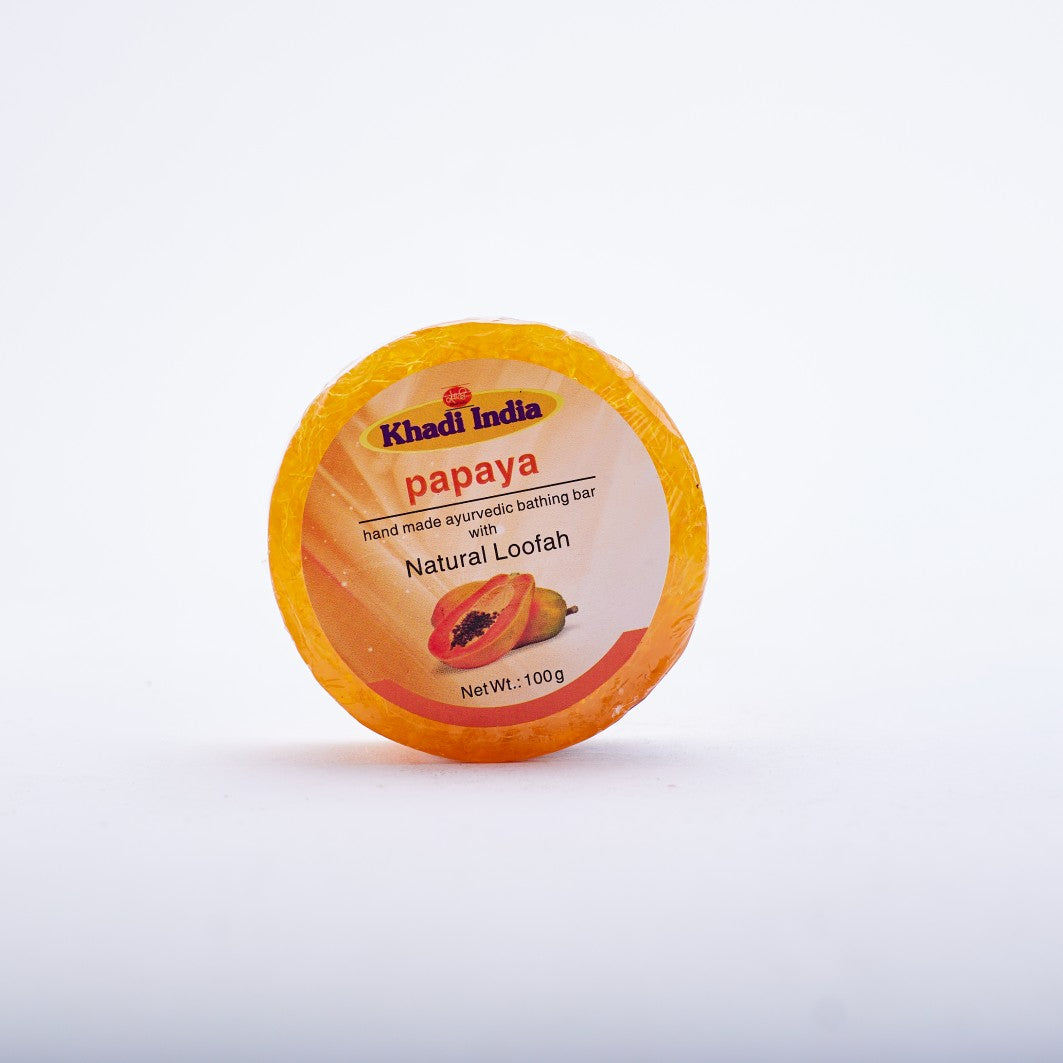 Ayurvedic Papaya Herbal Bathing Bar With Loofah