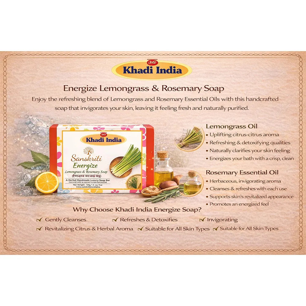 Energize- Lemongrass & Rosemary Soap
