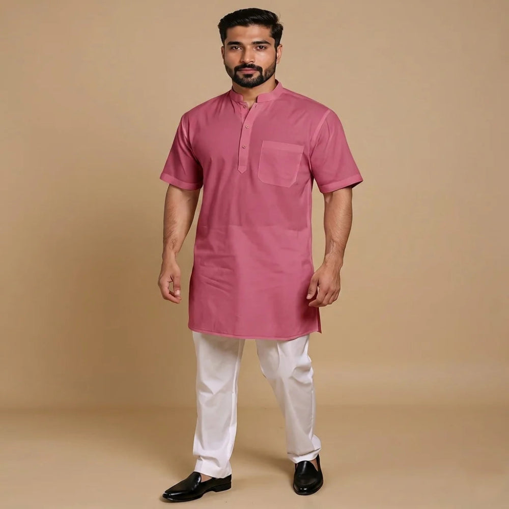 Khadi Men’s Cotton Kurta (Half Sleeves)