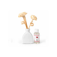 Rose Fragrance Reed Diffuser Gift Set with Ceramic Vase & Decorative Flowers