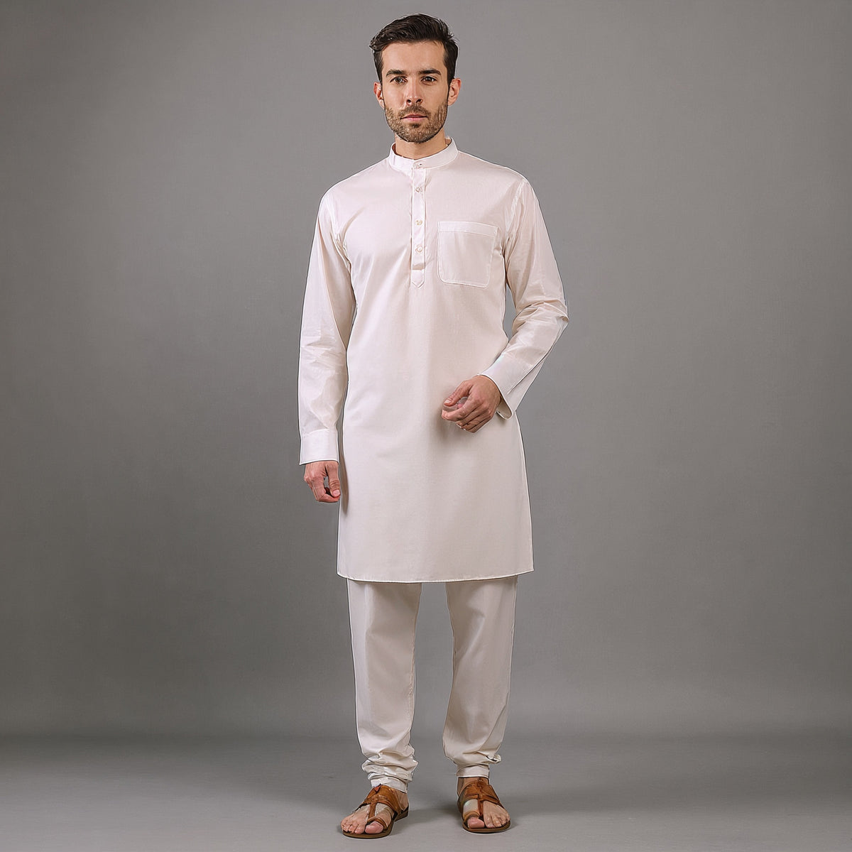 Khadi Men’s Cotton Kurta (Full Sleeves)